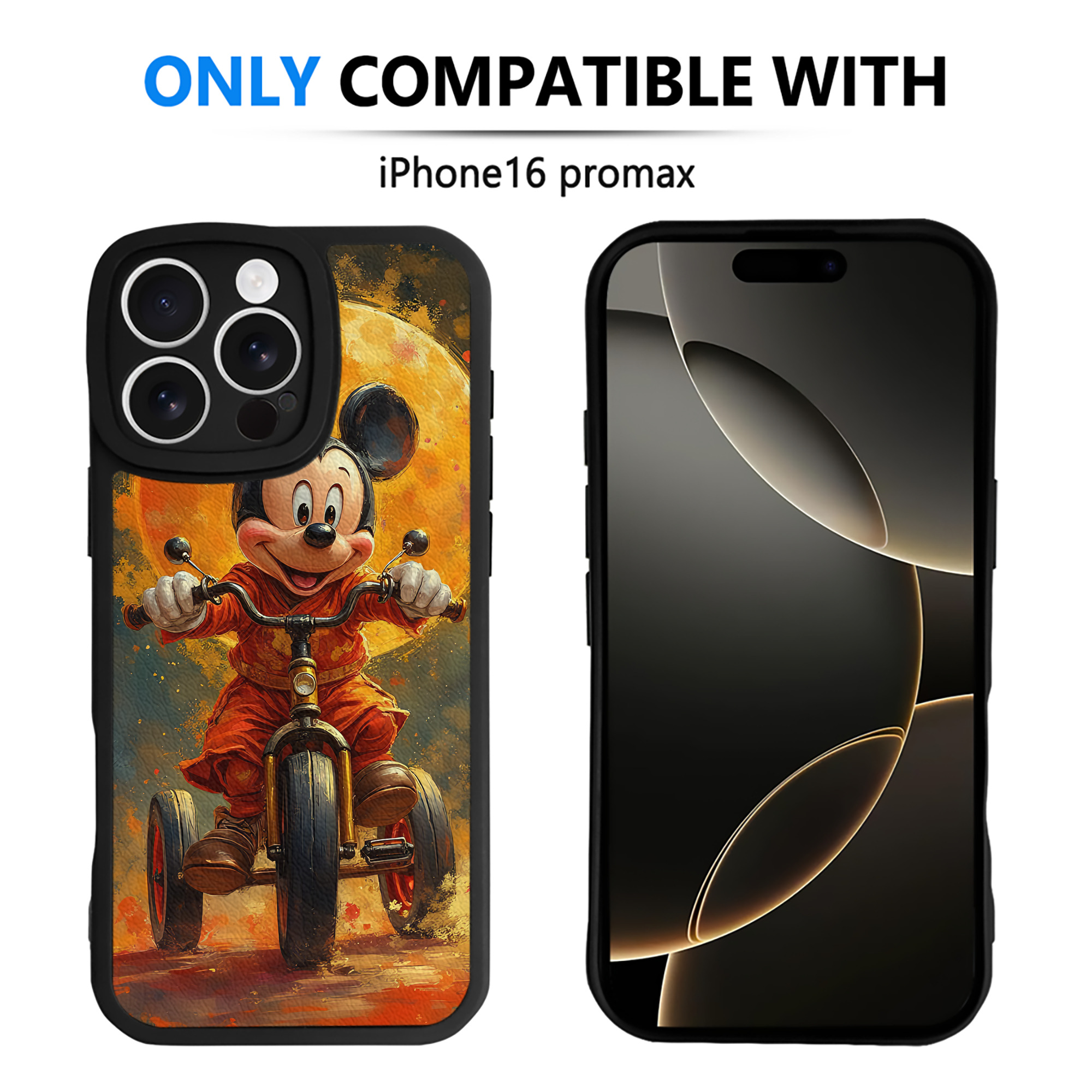 （画像用） ミッキーマウス Mickey Mouse 【iPhone 16シリーズ対応】シリコンスマホケース（レザー調） 材質：シリコン